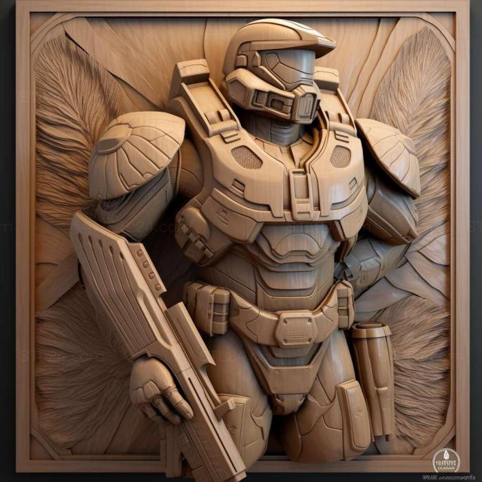 Characters (master chief 3, HERO_2043) 3D models for cnc